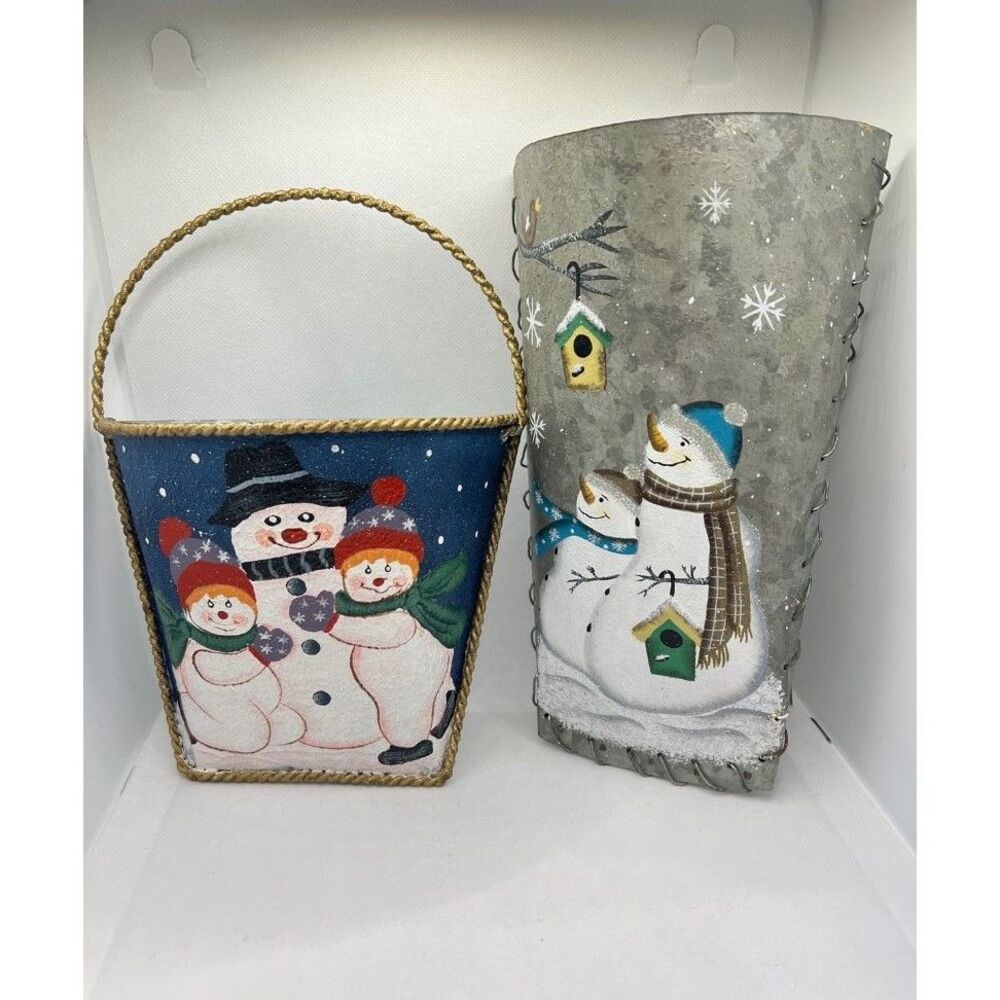 Christmas Decor Tin Wall Pockets - Set with 2 (Bx 10)